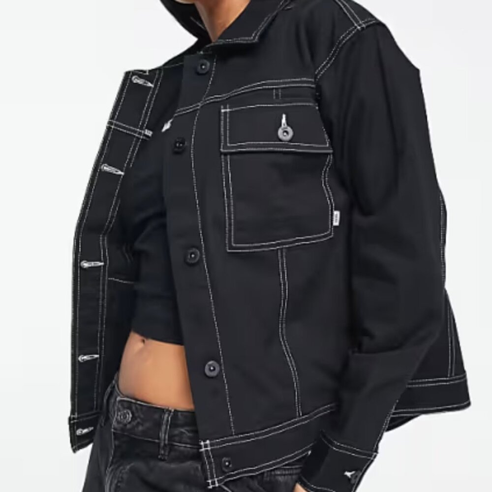 Women's Vans In The Know Black Denim jacket size Medium